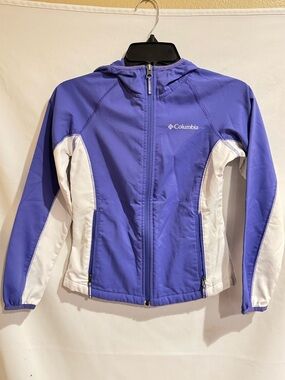 Kids Columbia Purple & White Hooded Softshell Jacket Small